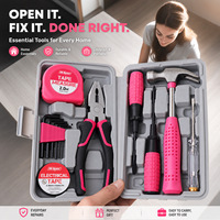 Kit d'outils de réparation pour la maison, ensemble d'outils manuels de bricolage, boîte à outils multifonctionnelle avec tournevis, pinces et clés hexagonales