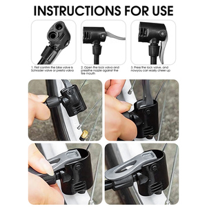 Portable <b>Pump</b> 120 PSI Bike Manual Air <b>Pump</b> <b>Balloon</b> Tire Floor <b>Pump</b> Cycling Accessories - Product Image 3