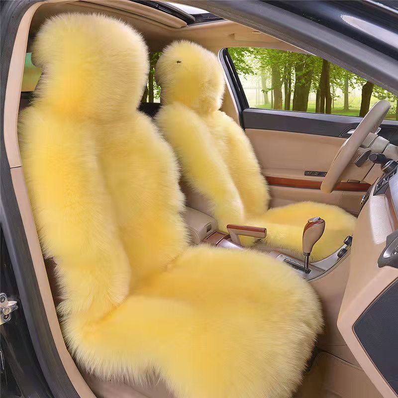 Универсальные белые чехлы на сиденья из натурального овечьего меха