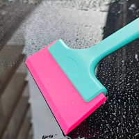 Raclette professionnelle en plastique à long manche pour vitres de voiture, pare-brise, rétroviseurs et vitres teintées, anti-rayures et anti-bulles