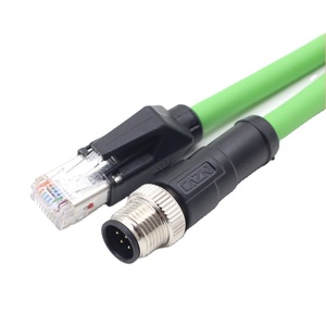 Conector <span class=keywords><strong>M12</strong></span> macho de 4 pines, código D, Ethernet, 100Mbps, <span class=keywords><strong>M12</strong></span> a <span class=keywords><strong>RJ45</strong></span> - Product Image 1