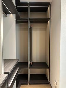 Light Luxury Embedded Wardrobe Dark Wood Grain <strong>Closet</strong> with Drawers Shelf Multi-Zone Storage - Product Image 4