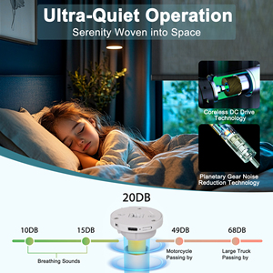 Thông minh cơ giới màn lăn Shades Battery Powered không dây điện Rèm điều khiển từ xa Alexa điều khiển bằng giọng nói màu đen - Product Image 4