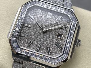 Nouvelle montre en cristal mécanique de luxe étanche Super qualité TW usine 5821 ETA 330 mouvement glaçage en forme de T diamant PP montre - Product Image 3