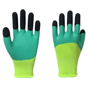 Black Latex Micro-Foam Palm Coated Seamless Knit Glove with 13-Gauge Gray Nylon Shell - Product Image 2