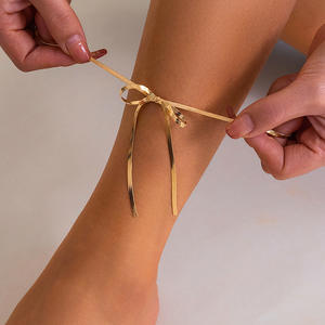 Chaîne de cheville élégante pour femme avec nœud papillon, bijoux tendance, longue chaîne serpent, chaîne de cheville de <span class=keywords><strong>plage</strong></span> pour femme - Product Image 1