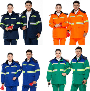 ชุดยูนิฟอร์มทำงานฤดูหนาวสำหรับงานสุขาภิบาล  ชุดเสื้อแจ็คเก็ตและกางเกงผ้าฝ้ายหนานุ่ม ป้องกันฝุ่นและไฟฟ้าสถิต เหมาะสำหรับฤดูหนาว - Product Image 2