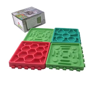 Alfombrilla <span class=keywords><strong>de</strong></span> silicona no tóxica para mantequilla <span class=keywords><strong>de</strong></span> cacahuete, alimentador lento, estera para lamer perros con ventosa, 4 paquetes - Product Image 1