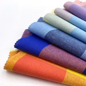 Nuovo Design all'ingrosso di alta qualità colorato plaid Check camiceria cotone misto lino tessuto tinto in filo