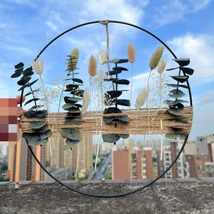 TC Handmade Hoa Khô dệt thủ công hoa khô Vòng Hoa thật sáng tạo trang trí Giáng sinh treo tường trang trí cửa - Product Image 2