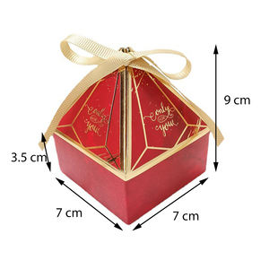 Boîte de faveur de mariage en marbre créatif imprimé en couleur personnalisé <span class=keywords><strong>mini</strong></span> gâteau de bonbons <span class=keywords><strong>macaron</strong></span> au chocolat cadeaux boîtes pyramidales en carton pour les invités - Product Image 6