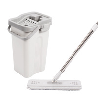 360 vadrouille à nettoyage rapide en microfibre avec poteau en acier seau de nettoyage sec et humide seau de vadrouille plat pour usage domestique