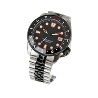 Inserts de lunette en céramique SKX007 38 mm, double fuseau horaire 12H, chiffres arabes, inclinés, noir brillant et rouge, pièces de montre