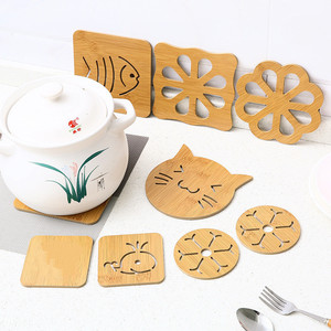 Wooden Cartoon Heat Insulating Mat Irregular Shape Non Slip Pot Bowl Mat Large Size Creative Cute Teacup Coaster - Product Image 2