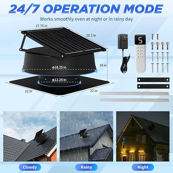 Solar Powered DC Brushless Roof Mounted Exhaust Vent Fan With Strong Wind OEM Customizable Industrial Attic Ventilation Fan · image 4