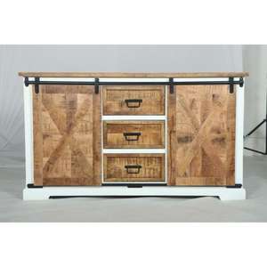 Muro <b>Sideboard</b> II in <b>White</b> and Natural <b>White</b> and Natural Modern Elegance <b>Sideboard</b> Handmade Bulk Product Dining Room Wholesale - Product Image 1