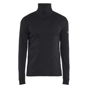 BLAKLADER - 489817649900XXL Camiseta multinorm con cuello básico con cremallera Negro-EAN 7330509938157 ROPA DE TRABAJO RESISTENTE A LLAMAS - Product Image 1