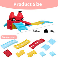 Train de Jouet Coloré en Plastique PE pour Enfants, Voiture à Pousser Écologique avec Circuit de Course Assemblé pour Tout-Petits