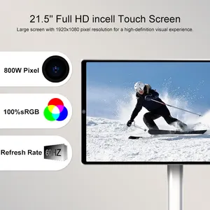 스마트 21.5 인치 JCPC 스탠드 바이 나 Incell 휴대용 터치 스크린 모니터 풀 HD 1920*800w 카메라와 1080 안드로이드 LCD 모니터