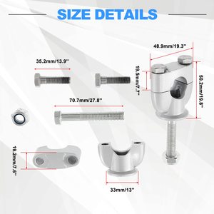 Elevadores de Manillar de Motocicleta Universales de 7/8'' de Aleación de Aluminio con Abrazaderas de Montaje - Product Image 2