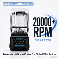 Licuadora Comercial de 1500W MI-72EC, 6 Programas Preestablecidos, Jarra de 1.5L, Cubierta Insonorizada, Máquina para Triturar Hielo y Hacer Smoothies de Alta Resistencia