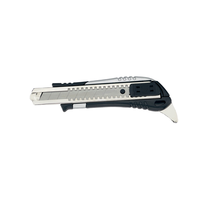 Couteau utilitaire de haute qualité en alliage d'aluminium robuste avec lame de 18 mm, double denture et ouvre-boîte