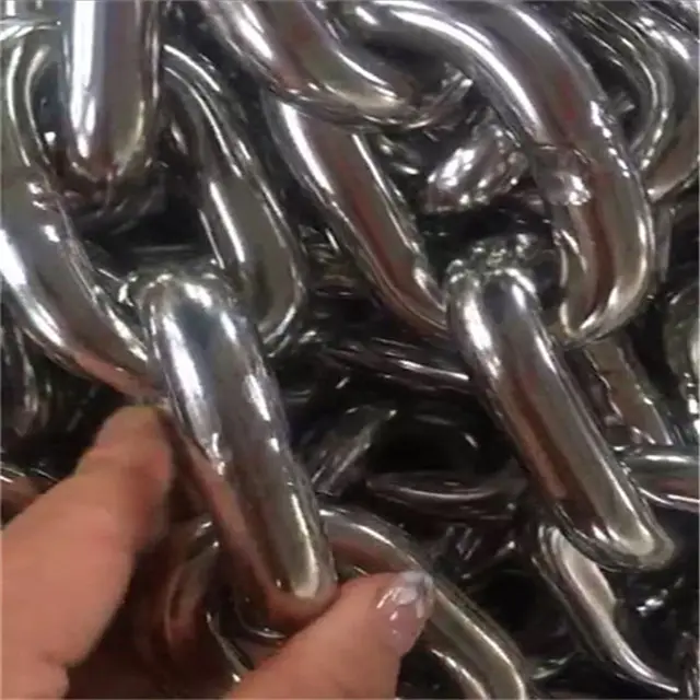 Cadena de amarre de acero y Metal para trabajo pesado Industrial, cadena de eslabones corta soldada parpadeante, venta al por mayor