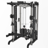 Machine Smith multifonction professionnelle robuste avec cage à squats et crossover de câbles pour entraînement complet du corps en salle de sport