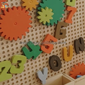 Wejoyland Design personalizzato per bambini stelo da parete gioco in legno educativo parete pannello di gioco con EVA ingranaggio blocchi di costruzione per la scuola materna - Product Image 4