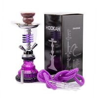 Kit Chicha Portable en Acrylique avec 2 Tuyaux, Design Moderne, pour Bar, Salon et Usage Domestique
