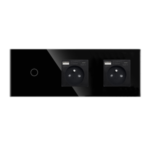 <span class=keywords><strong>Interruttore</strong></span> Touch Light <span class=keywords><strong>con</strong></span> ue francese USB Type-C doppie Triple Wall interruttori Led retroilluminazione in cristallo <span class=keywords><strong>presa</strong></span> elettrica 16A - Product Image 2