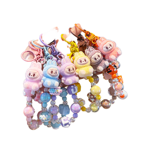 Groothandel Schattige Anime Dierenprint Eco-vriendelijke Muntendoosje Sleutelhanger Geknoopte Mobielketting Universeel Kleurrijk Anti-verlies - Product Image 1