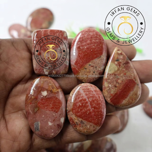 Jaspe Breccia Orbiculaire Qualité A, Cabochon 100% Naturel, Pierre Précieuse Libre pour la Fabrication de Bijoux - Product Image 3