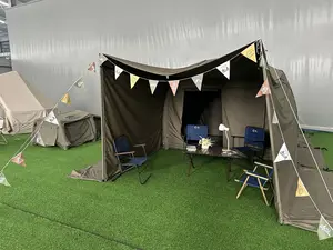 אוהל גלמפינג מותאם אישית קיר יורט אוהל משפחתי קמפינג חיצוני כותנה בד בית אוהל פעמון