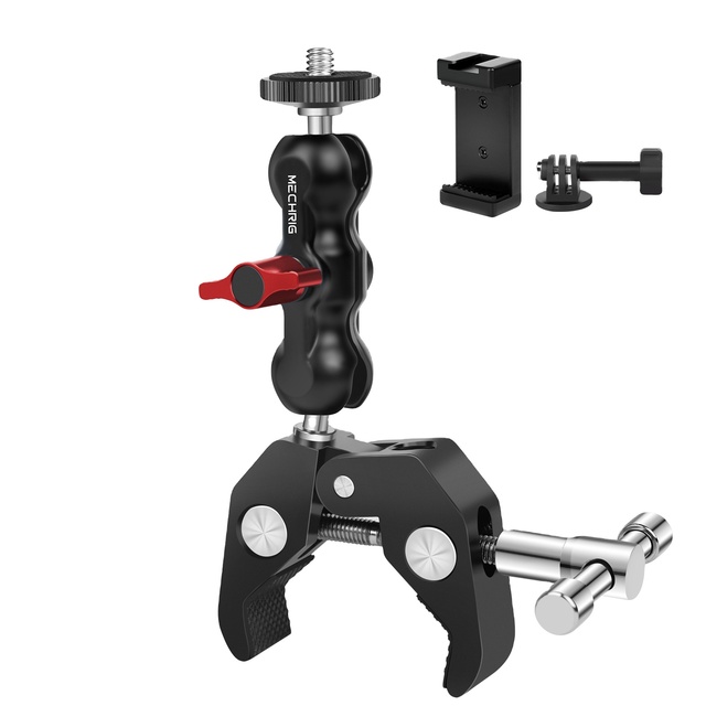 Mechrig Aluminum Alloy All-in-One Camera Clamp Mount Kit for Compatible DSLR Action Camera/Phone/Monitor/LED