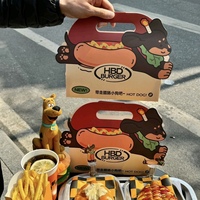 Conception personnalisée attrayante pour les emballages à emporter de hot-dogs de marque privée avec impression de logo sur papier carton blanc 350g