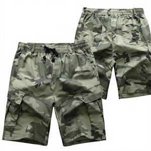 Pantalones Cortos de Camuflaje para Hombre, Cintura Media, Cordón Ajustable, Tela Oxford Transpirable, Pantalones Cortos Casuales Tipo Bermuda con Bolsillos - Product Image 1