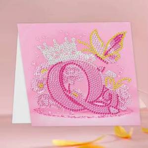 Tarjeta de Cumpleaños con Pintura de Diamantes DIY, Serie del Alfabeto, 26 Letras con Sobre, Regalo para Niños - Product Image 3