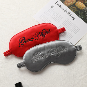 Masque pour les yeux en soie brodée double face <span class=keywords><strong>avec</strong></span> boucle réglable Masque de sommeil occultant pour les voyages Fournitures de santé oculaire OEM - Product Image 3