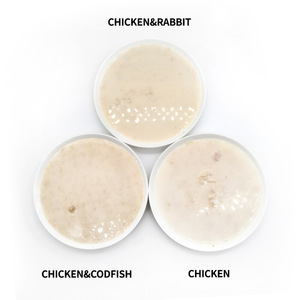 Nourriture humide <span class=keywords><strong>pour</strong></span> chats, collations hydratantes, pâte de viande liquide en conserve, boîte de 12 sachets avec lait de chèvre, poulet, morue et lapin - Product Image 2