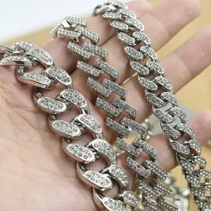 Cadena con adorno de diamantes de imitación para mujer, cadena de diamantes de imitación plateados para manualidades