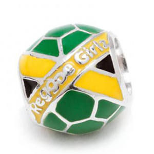 925 Sterling Zilveren Sieraden Enamel Zwart Geel Groen Charm Hart Jamaica Kleur Bedels - Product Image 3