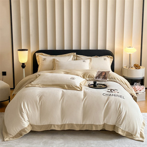 Classe semplice ricamo floreale in velluto di latte addensato Set di quattro pezzi <span class=keywords><strong>autunno</strong></span> inverno caldo per neonati materni lenzuola per la casa - Product Image 4