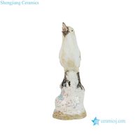 Ornement d'oiseau en céramique fait main RZSM03-A, style Art Déco, avec glaçure transformée au four, pour table