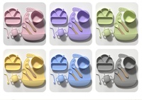 Ensemble de vaisselle pour enfants personnalisable en couleur, avec ventouse, compartiments divisés, assiette, bol, sans BPA, ensemble d'alimentation en silicone pour bébé