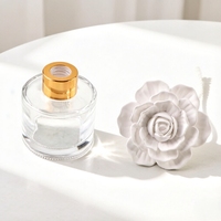 Diffuseur de parfum d'ambiance de luxe 100 ml en verre avec bâtonnets en céramique parfumés et gypse aromatique pour huiles essentielles