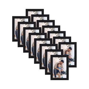 Juego de marcos de fotos Collage de grano de madera marcos de fotos negros de <span class=keywords><strong>10x15</strong></span> cm para fotos de exhibición de mesa de pared - Product Image 1