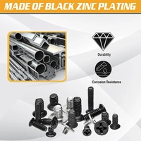 360 vis à tête plate Phillips en acier inoxydable M2 M2.5 M3 KM, petit kit de vis pour ordinateur portable, finition noire pour ordinateur et lunettes
