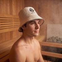 Chapeau de sauna artisanal haut de gamme en pure fibre de laine, doux et durable, avec broderie de marque audacieuse, pour une utilisation rafraîchissante et des soins capillaires