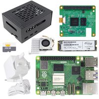 Kit de développement Raspberry Pi 5 original avec carte de développement, processeur BCM2712, AI HAT+, 2 SSD NVMe 256 Go, alimentation SD, refroidissement métallique, kit d'apprentissage IA